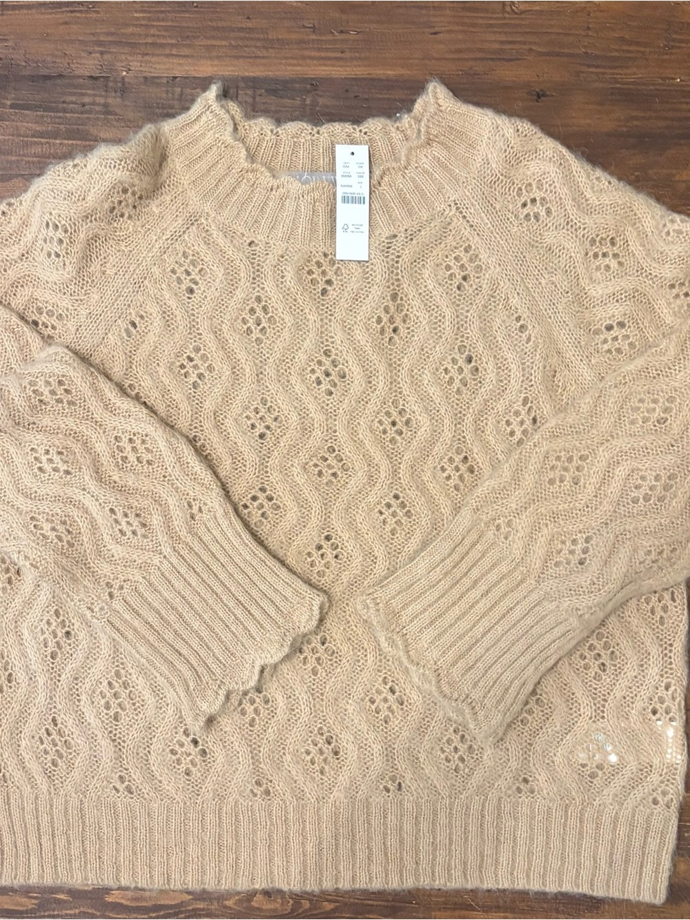 Jcrew- Soft Women's Sweater - Beige Cable Pattern- New with Tags